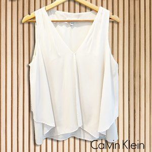 Calvin Klein swingy sleeveless blouse in cream | Size L